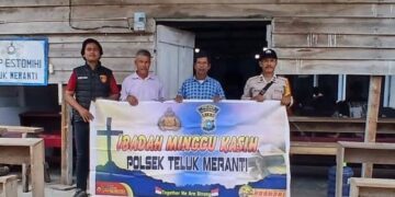Polsek Teluk Meranti Ajak Warga dan Remaja Tertib Berlalu Lintas di Kegiatan Minggu Kasih