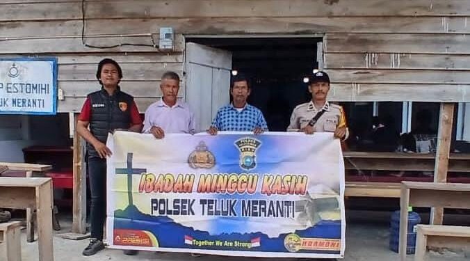 Polsek Teluk Meranti Ajak Warga dan Remaja Tertib Berlalu Lintas di Kegiatan Minggu Kasih