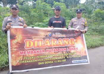 Cegah Karhutla, Polsek Kuala Kampar Sosialisasikan Maklumat Kapolda Riau ke Warga