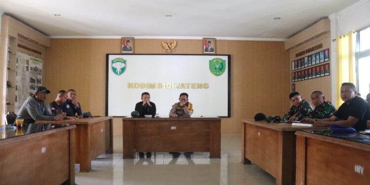 Dandim Raden Herman Sasmita Pimpin Rapat Kedatangan RI 1 Ke wilayah Aceh Tengah 