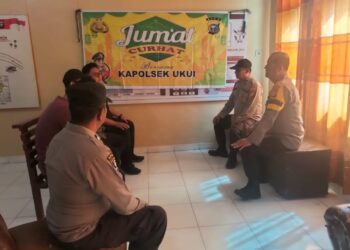 Polsek Ukui Gelar Jumat Curhat, Warga Dihimbau Cegah Karhutla dan Awasi Remaja