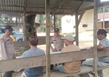 Polsek Ukui Gelar Patroli Sambang dan Edukasi Kamtibmas