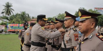 Kapolres Pimpin Sertijap Kabag Ops, Kabag Log, Kasat Samapta dan Kasat Binmas Polres Kampar
