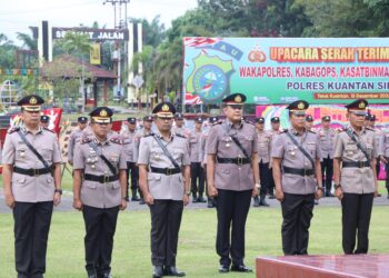Kapolres Kuansing Pimpin Sertijab Empat Pejabat Utama Tekankan Integritas dan Kesiapsiagaan Nataru