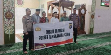 Lewat Program Subuh Harmoni, Polsek Pangkalan Lesung Sampaikan Pesan Kamtibmas