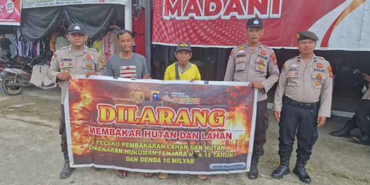 Cegah Karhutla, Polsek Kuala Kampar Sosialisasikan Maklumat Kapolda Riau