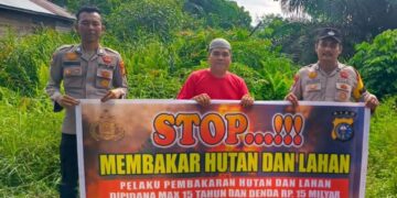 Polsek Teluk Meranti Sosialisasikan Maklumat Kapolda Riau, Cegah Karhutla di Wilayah Perkebunan