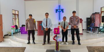 Polsek Pangkalan Lesung Gelar “Minggu Kasih”, Sampaikan Pesan Kamtibmas ke Jemaat Gereja