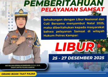 Pengumuman Kasat Lantas Polres Kampar: ‘Samsat Tutup 25-27 Desember, Orang Bijak Taat Pajak’!”