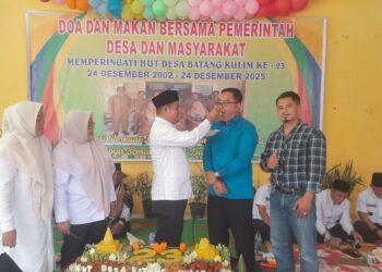 HUT Desa Batang Kulim ke 23 di Warnai Dengan Makan dan Doa Bersama