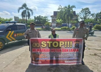 Patroli Daerah Rawan Karhutla, Polisi Sosialisasikan Larangan Membakar Lahan