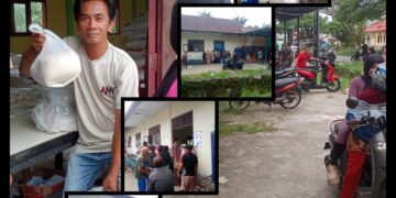 Warga Pulo Sarok Bahagia Dapat Bantuan Beras, Kendati Masih Tunggu Bantuan Rehab Rumah