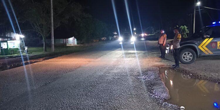 Jelang Tahun Baru, Polsek Pangkalan Lesung Gelar Blue Light Patrol