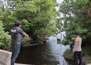 Polsek Teluk Meranti: Debit Air Sungai Kampar Masih Normal, Warga Aman
