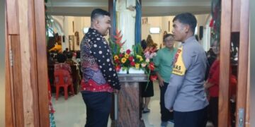 Pastikan Ibadah Aman, Kapolsek Tamalate Pimpin Langsung Pengamanan Gereja Santo Alnertus Agung