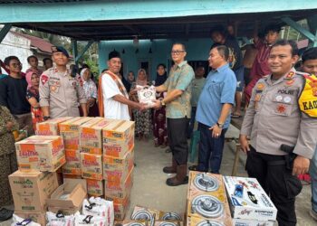 Polres Agara Bersama Forkopimda Dan Sat Brimob Sumsel Salurkan Bantuan Dari Mapanbumi Dan Paramita Foundation