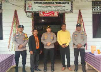 Ibadah Tahun Baru di Gereja GGP Kanal Saril, Kapolsek Teluk Meranti Pastikan Aman