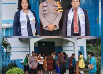 Polsek Bunut Kawal Ibadah Tahun Baru 2026, Jemaat Bisa Beribadah Tenang