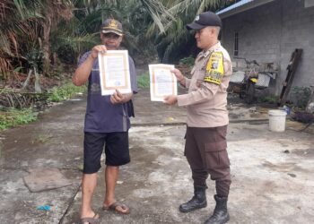 Polisi Sebarkan Maklumat Kapolda di Kuala Kampar untuk Cegah Karhutla