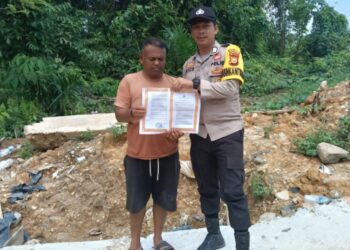 Polsek Bunut Bersinergi dengan TNI Patroli Cegah Karhutla, Sosialisasi Larangan Membakar Lahan