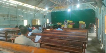 Polsek Langgam Gelar Ibadah Minggu Kasih di Desa Tambak