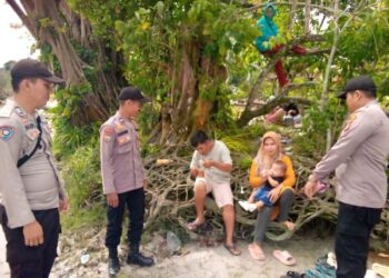 Polsek Teluk Meranti Gelar Patroli Pantai Ogis, Antisipasi Bahaya Ombak Bono
