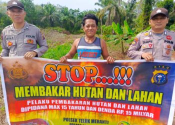 Polsek Teluk Meranti Sosialisasikan Maklumat Kapolda Riau dan Cegah Karhutla