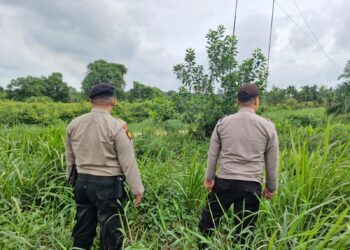Polsek Pangkalan Kerinci Patroli Daerah Rawan Karhutla, Sosialisasikan Larangan Bakar Lahan