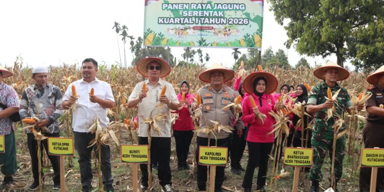 Polres Aceh Tenggara Laksanakan Panen Raya Jagung Serentak Kuartal I Tahun 2026
