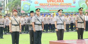 Kapolres Kuansing Pimpin Sertijab Kapolsek Cerenti dan Kapolsek Benai