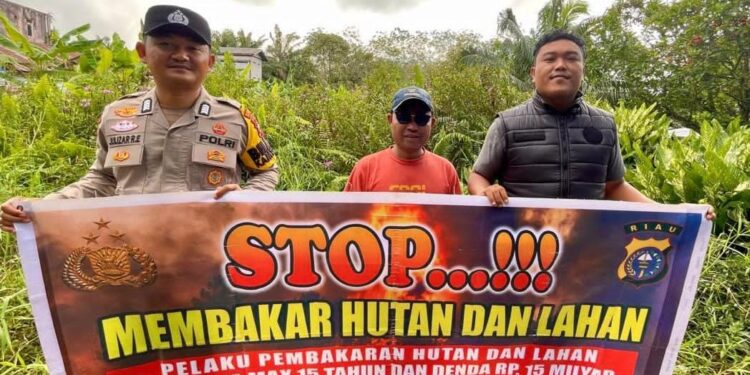 Polsek Teluk Meranti Sosialisasikan Maklumat Kapolda Riau untuk Cegah Karhutla
