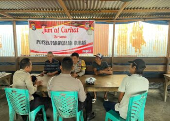 Polsek Pangkalan Kuras Gelar Jumat Curhat, Warga Keluhkan Balap Liar