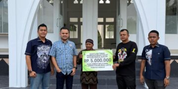 Direktur PT Green Palma Riau Jaya, Pebriyan Winaldi, Salurkan Bantuan Pembangunan Masjid Nurul Ikhlas di Kampa