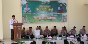 Polres Aceh Tengah Peringati Isra Mi’raj 1447 H, Kapolres Tekankan Kepedulian Pasca Bencana