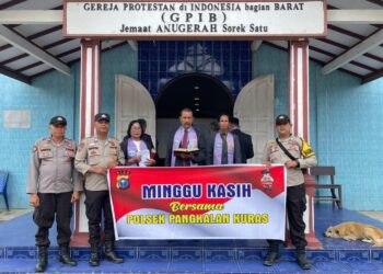 Kapolsek Pangkalan Kuras Sampaikan Pesan Kamtibmas dalam Minggu Kasih