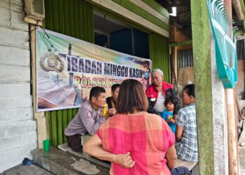 Polsek Kerumutan Gelar Minggu Kasih di Gereja HKBP Bethesda, Tingkatkan Toleransi Beragama