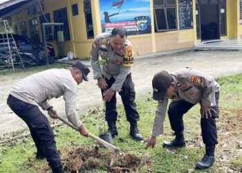 Polsek Ukui Tanam Pohon Mangga dan Matoa Dukung Green Policing 2026