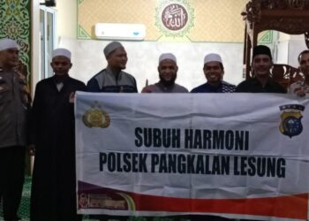 Subuh Harmoni, Polsek Pangkalan Lesung Sampaikan Himbauan Kamtibmas kepada Jemaah Masjid
