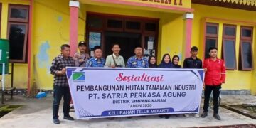 Polsek Teluk Meranti Dampingi Sosialisasi Karhutla dan Pembangunan HTI PT. SPA-KTH Sinar Merawang