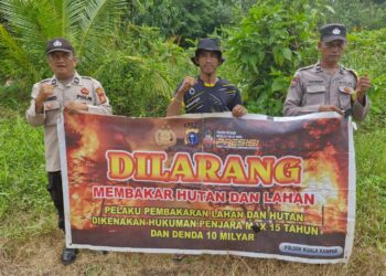 Polsek Kuala Kampar Sosialisasikan Maklumat Kapolda Riau Antisipasi Karhutla