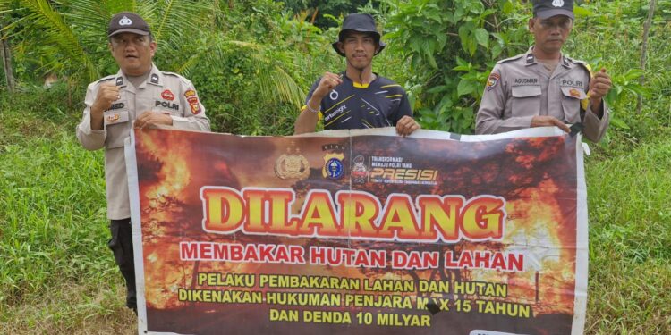 Polsek Kuala Kampar Sosialisasikan Maklumat Kapolda Riau Antisipasi Karhutla