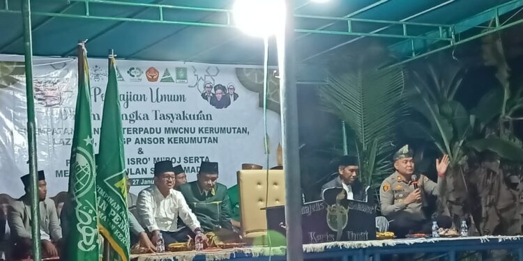 Tasyakuran Kantor Terpadu MWCNU Kerumutan Digelar, Polsek Pastikan Acara Kondusif