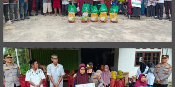 Kapolsek Bunut Hadiri Penyaluran Bantuan Sosial Baznas Pelalawan