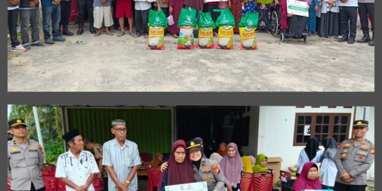 Kapolsek Bunut Hadiri Penyaluran Bantuan Sosial Baznas Pelalawan