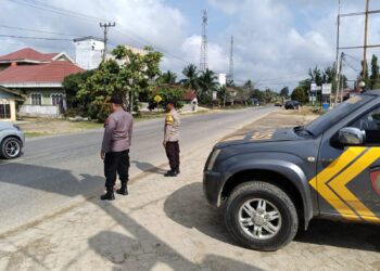 Polsek Pangkalan Lesung Patroli Rutin Antisipasi Laka Lantas dan Kejahatan Jalanan