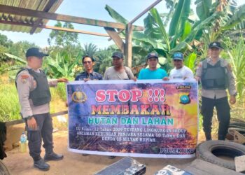 Polsek Ukui Laksanakan Patroli dan Himbauan Karhutla di Wilayah Kecamatan Ukui