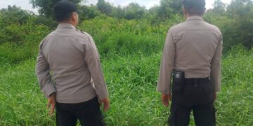 Polsek Pangkalan Kerinci Patroli Karhutla, Sosialisasikan Larangan Bakar Lahan