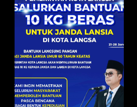 Pasca Bencana, Pemko Langsa Salurkan Bantuan Beras 10 Kg Khusus Janda Lansia