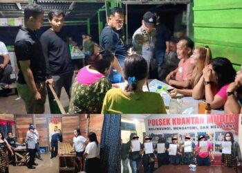 Polsek Kuantan Mudik, Amankan 7 Orang termasuk Pemilik warung Remang-remang, di Bukit Betabuh.