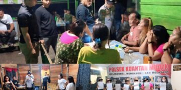 Polsek Kuantan Mudik, Amankan 7 Orang termasuk Pemilik warung Remang-remang, di Bukit Betabuh.